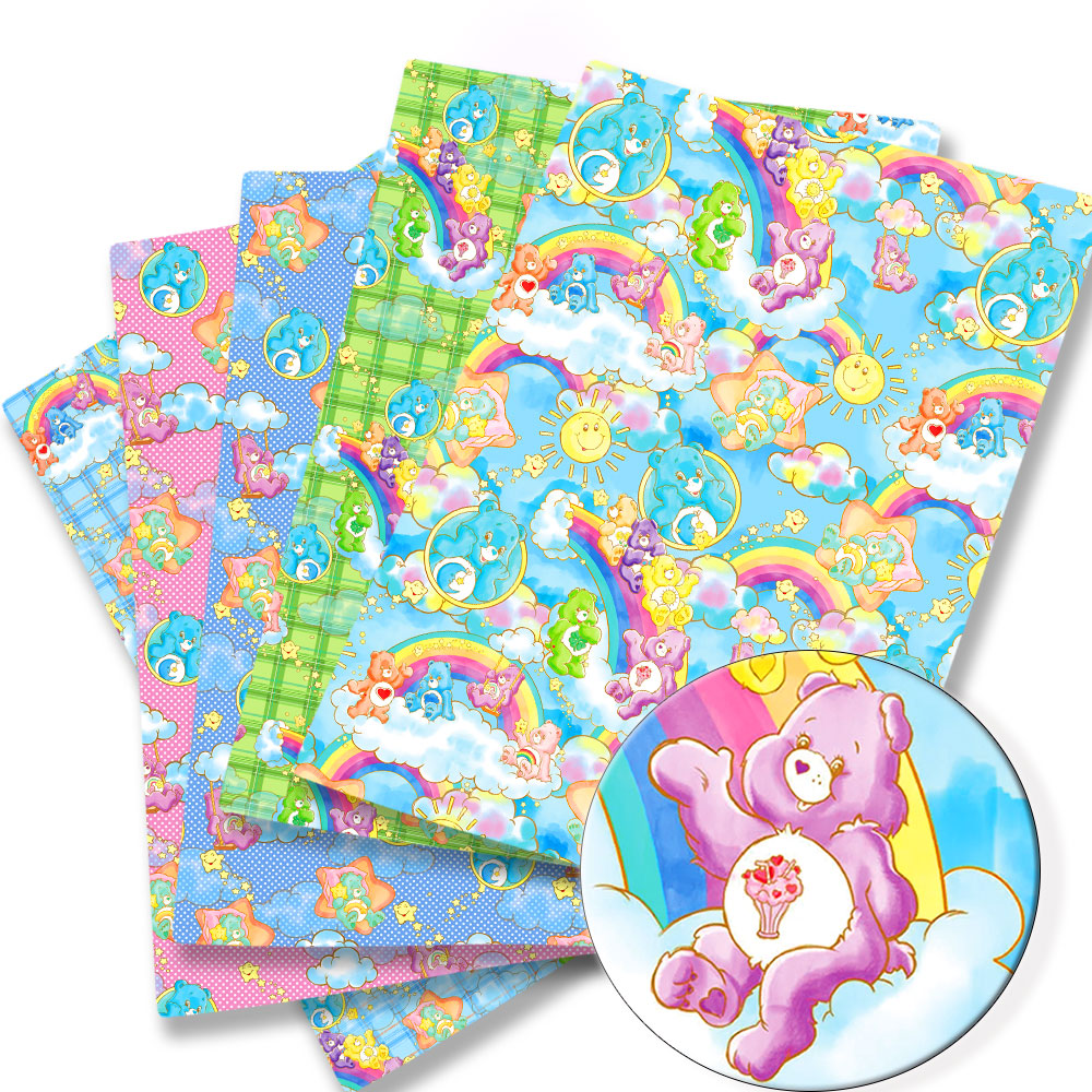 Sewing Production - ผ้าการ์ตูนลายแคร์แบร์ ขนาด 140x50 ซม. ผ้าโพลีเอสเตอร์/ผ้าฝ้าย 100%/ผ้าซาติน