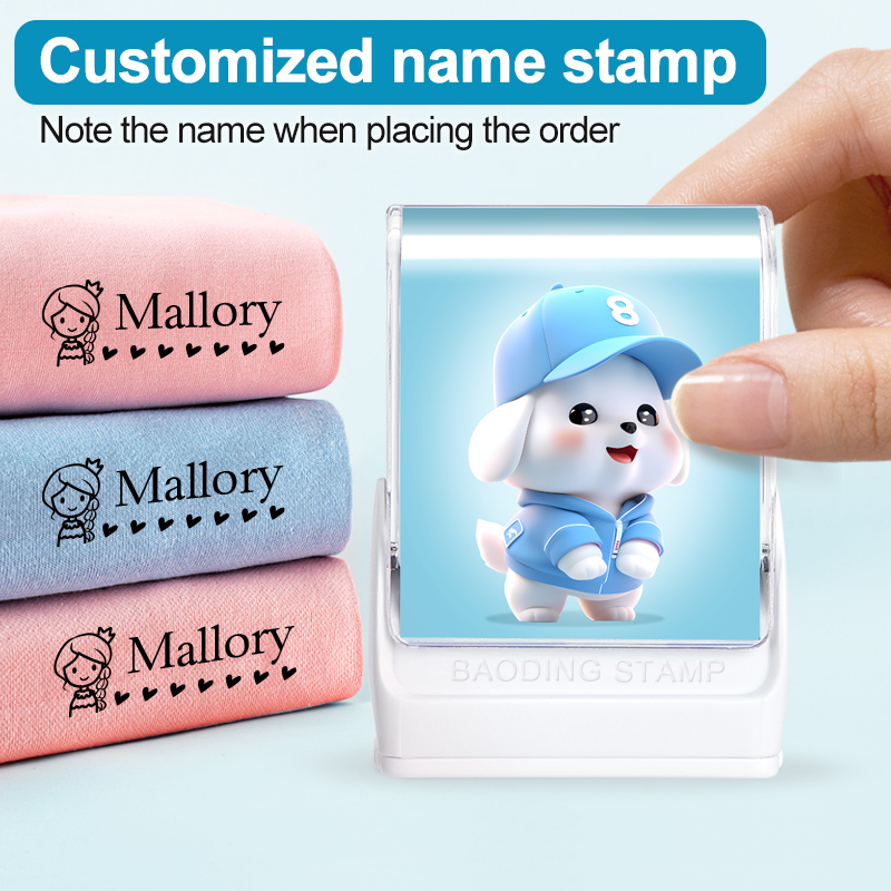 Sewing Label - ตราประทับเสื้อผ้าเด็กแบบส่วนตัว, เครื่องทำป้ายชื่อการ์ตูนตามสั่ง, ตราประทับกันน้ำแบบใช้ซ้ำได้สำหรับผ้าโมดอล/ผ้าฝ้าย, หมึกปลอดสารพิษ