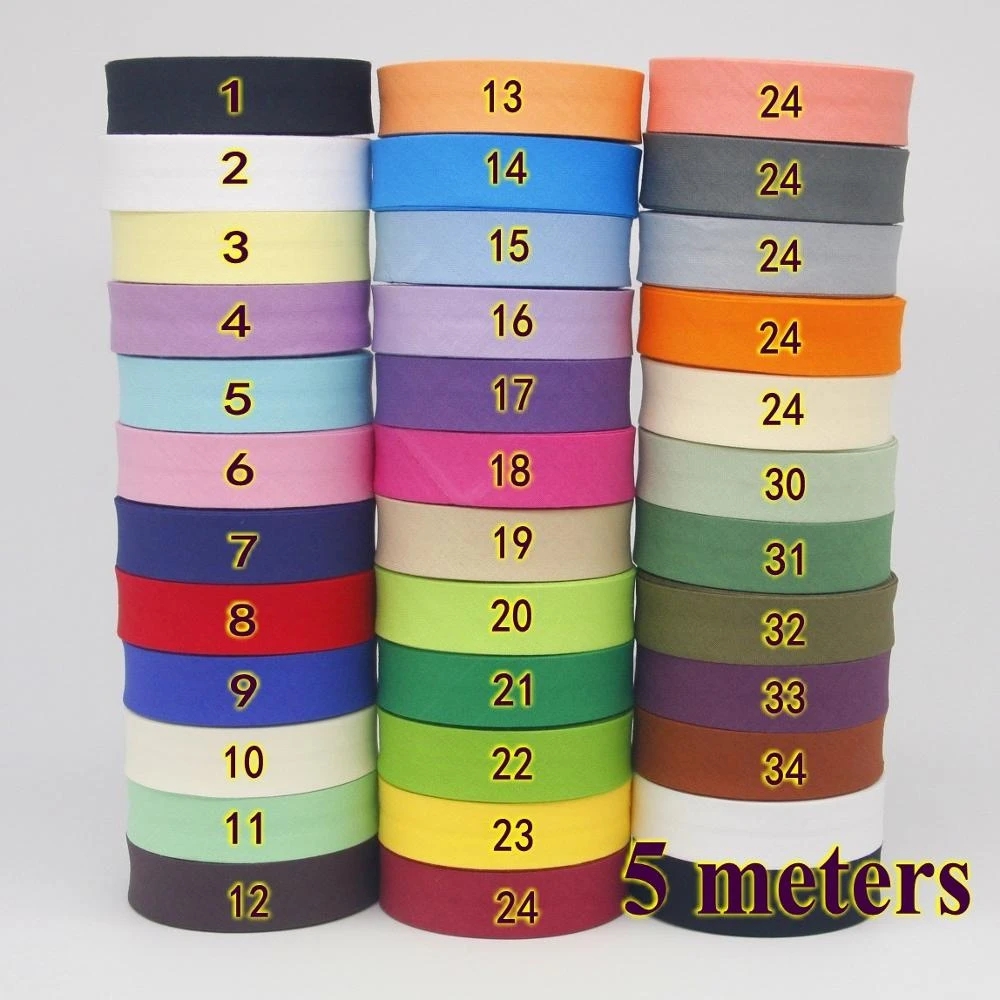 Binding Tape Bias - เทปอคติคอตตอน100% เทปความกว้าง20มม. 3/4 