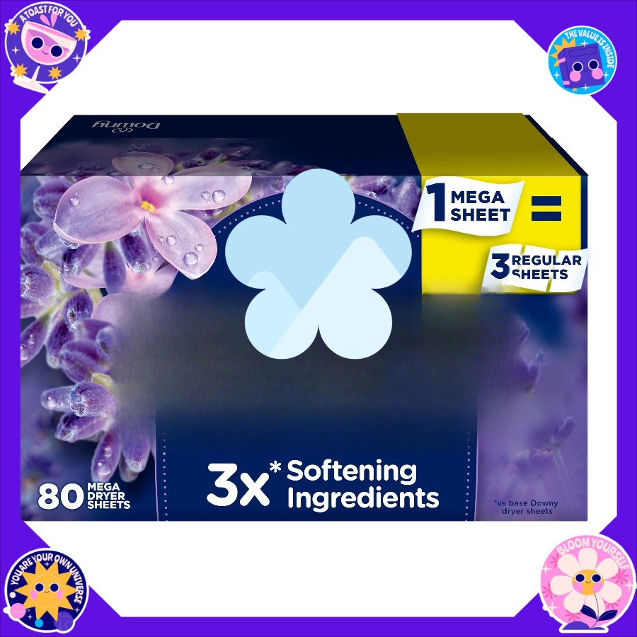 Fabric Softener Sheet - แผ่นน้ำยาปรับผ้านุ่ม ICUTE-Downy กลิ่นลาเวนเดอร์และวานิลลาบีน 80 แผ่น