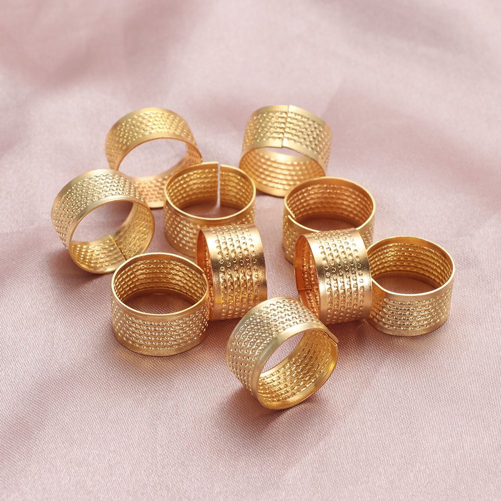 Sewing Thimble Metal - อุปกรณ์เย็บผ้า วินเทจ สีทอง งานฝีมือ DIY ปลอกนิ้วโลหะ