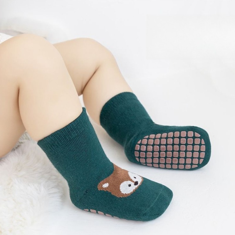 Gripper Foot Walking - ถุงเท้ากันลื่นสำหรับเด็กทารก ผ้าฝ้าย นุ่ม อุ่น พื้นรองเท้านุ่ม สำหรับเด็กวัยหัดเดิน