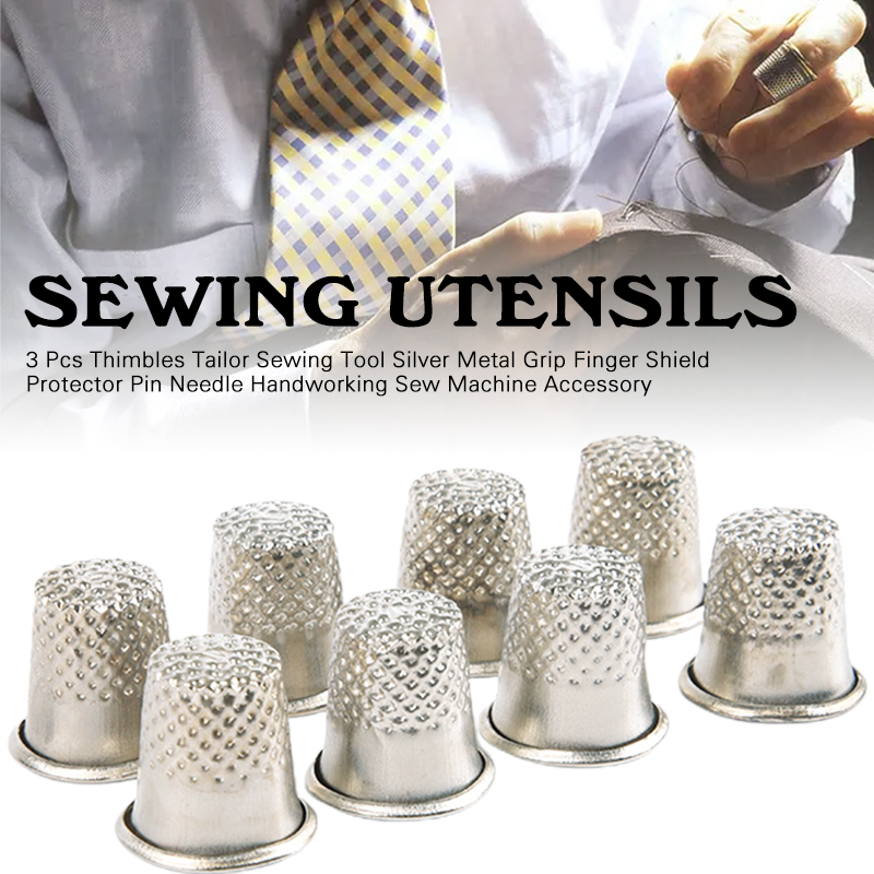 Sewing Thimble Metal - 3 ชิ้น Thimble โลหะเย็บ Thimbles มือตัด