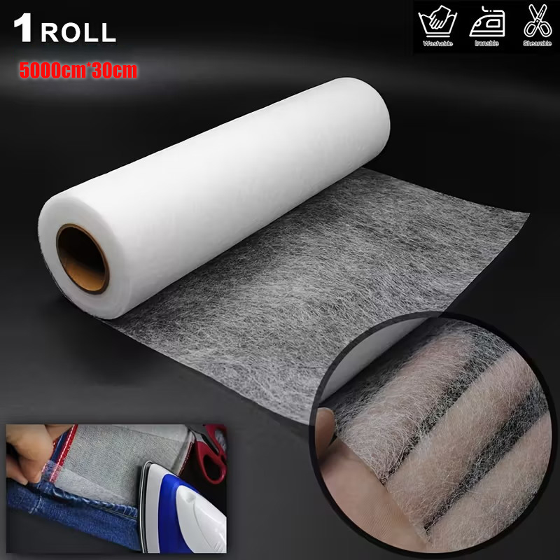 Hem Tape Fusible - เทปเย็บริมผ้าแบบรีดติด 1 ม้วน ยาว 164 ฟุต