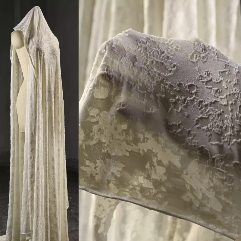 Vintage Sewing Textile - ผ้าถักลายดอกแอปริคอต ลายวินเทจแบบทำเก่า สำหรับงานออกแบบ งานฝีมือ งานเย็บปักถักร้อย วัสดุตกแต่งพื้นหลัง