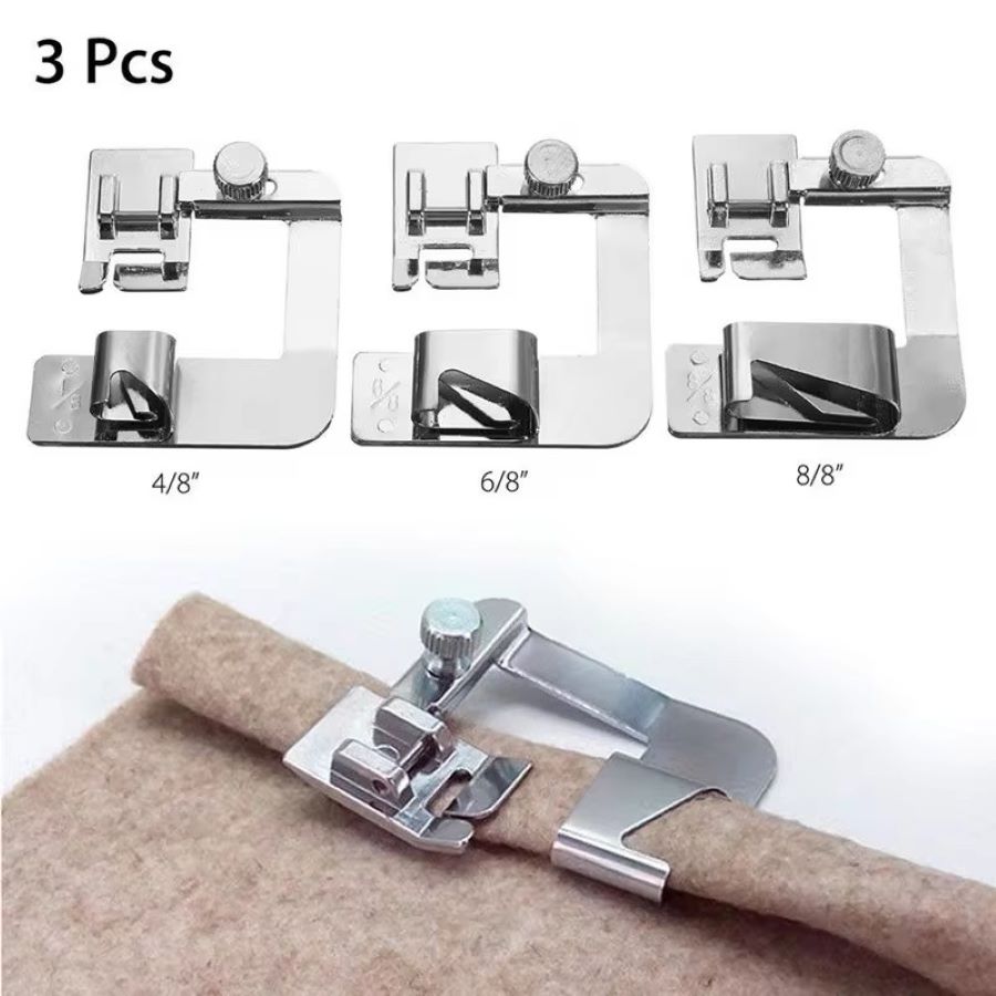 Textile Sewing Machines - 1-3 ชิ้น 13/19/25 มม. ตัวกดเท้าจักรเย็บผ้าแบบใช้ในบ้าน ตัวกดเท้าสำหรับเย็บริมผ้า