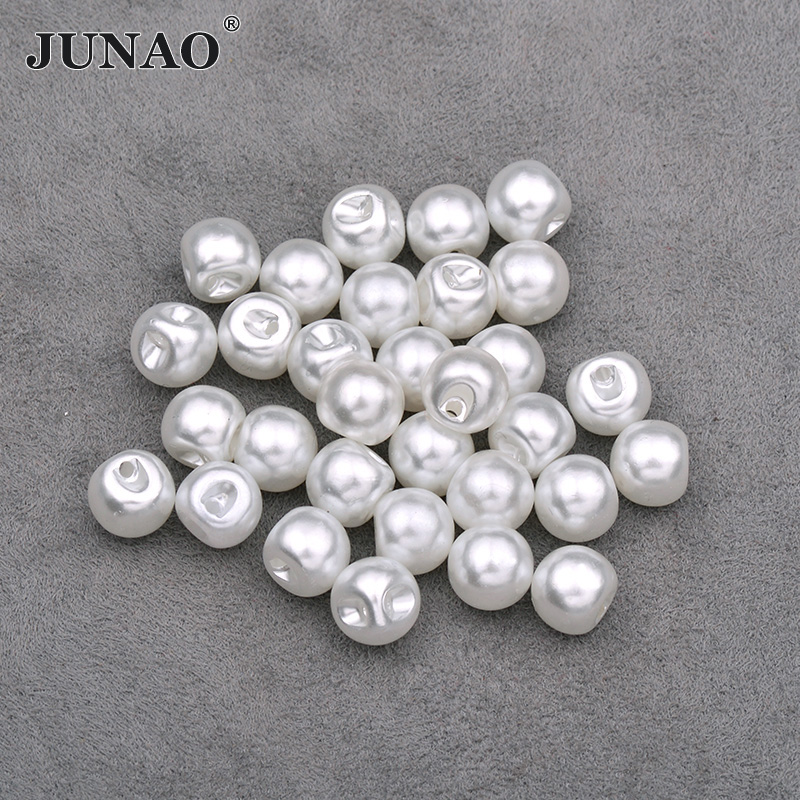 Button Hole Cutter - JUNAO 8mm 10m 12mm สีขาวมุกปุ่มเย็บ Rhinestone