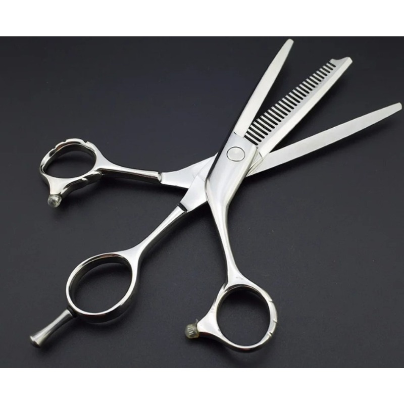 Pinking Shear Blade - 6 นิ้วสามใบมีด Professional ตัดผมกรรไกร Hairdressing กรรไกรผมกรรไกร