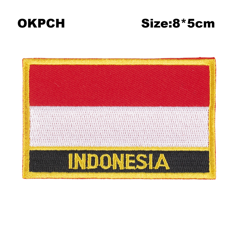 Sewing Indonesia - Guatemala Flag เย็บปักถักร้อย Patches เหล็กบน Saw