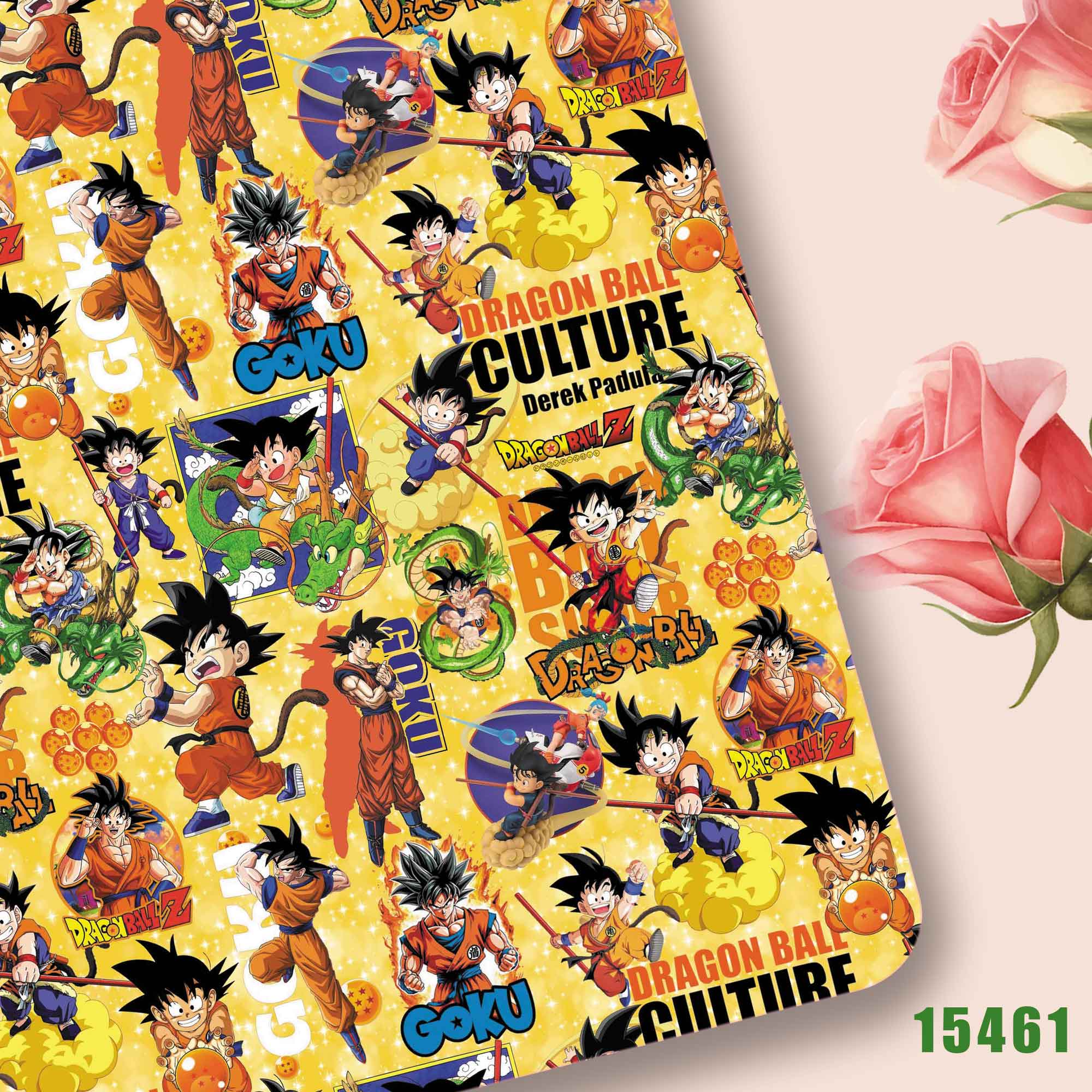 Sewing Production - ผ้าพิมพ์ลายดราก้อนบอล ขนาด 140*50 ซม. ผ้าโพลีเอสเตอร์/ผ้าฝ้าย 100%/ผ้าซาติน