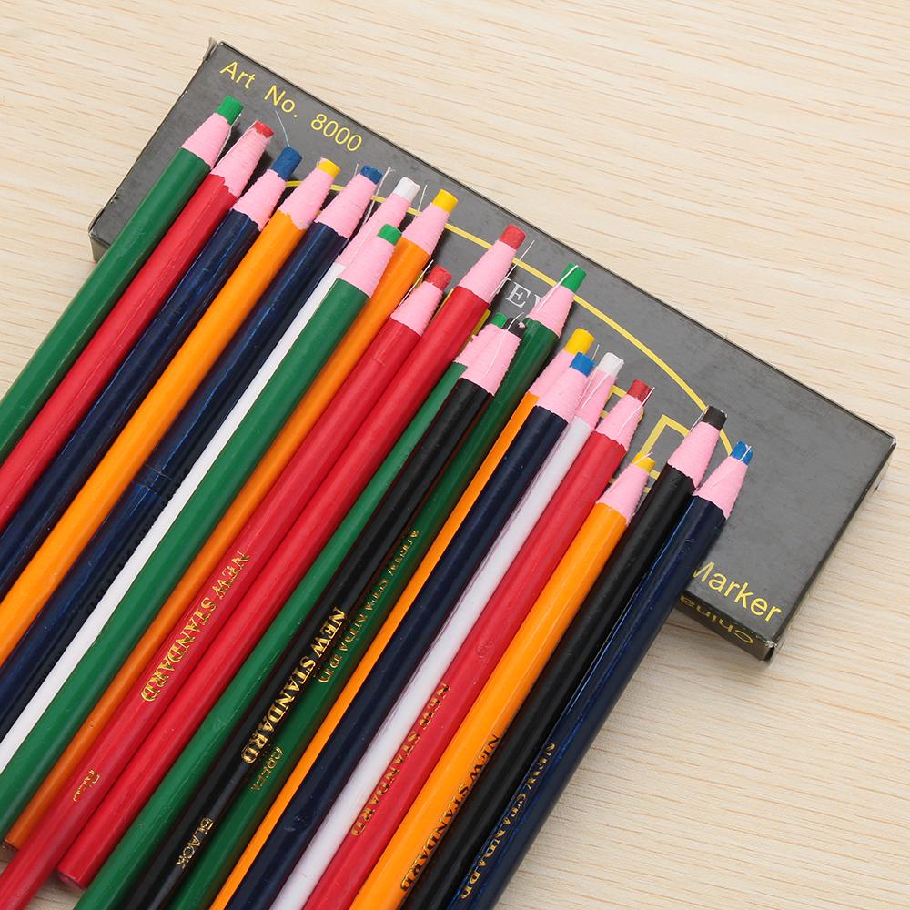 Tailor Chalk Marker - อุปกรณ์ตัดเย็บเสื้อผ้า12ชิ้นปากกามาร์กเกอร์ลบได้ปราศจากดินสออุปกรณ์ตัดเย็บผ้าชอล์กเย็บปะติด
