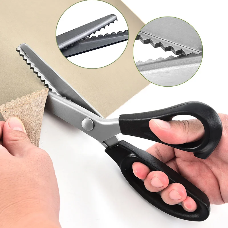 Pinking Shear Blade - 1 PC Pinking Shears สแตนเลสตัดเย็บเสื้อผ้ากรรไกร Serrated