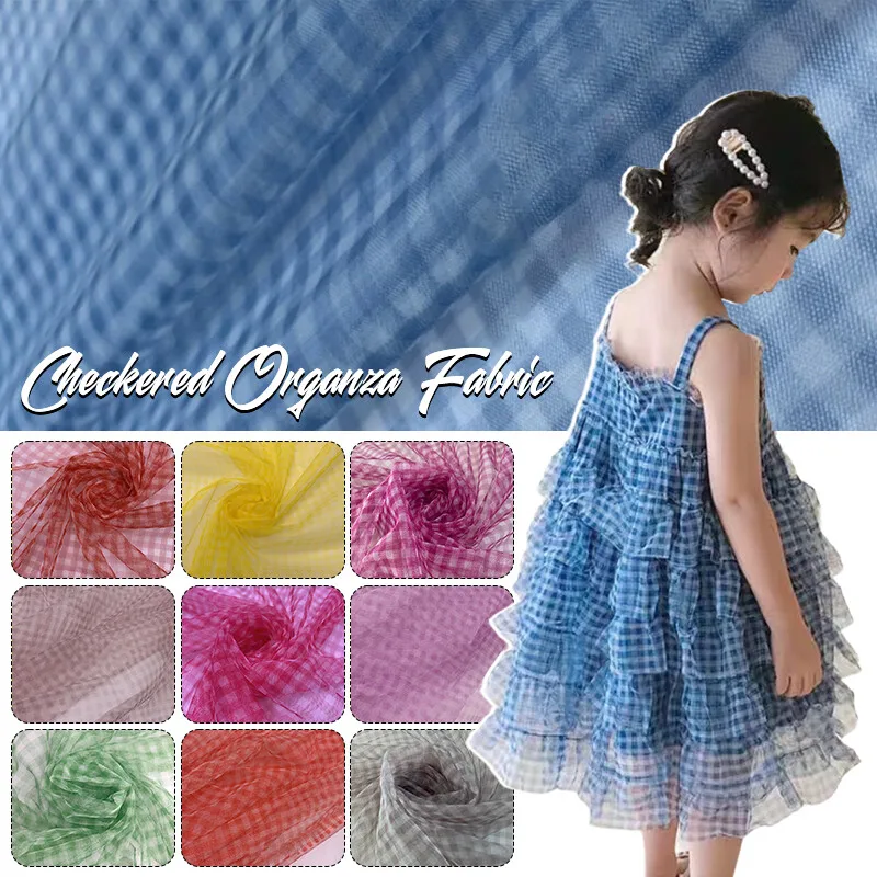90x150cm Check Mesh Fabric Tra - Sewing Batik Fabric บทวิจารณ์และราคา
