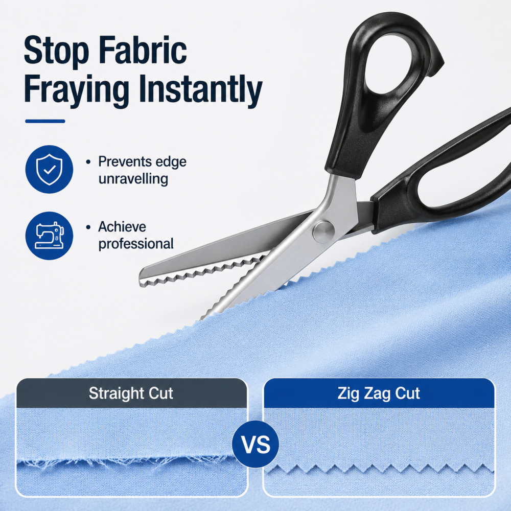 กรรไกรตัดผ้าสแตนเลสแบบซิกแซก ร - Sewing Zigzag บทวิจารณ์และราคา