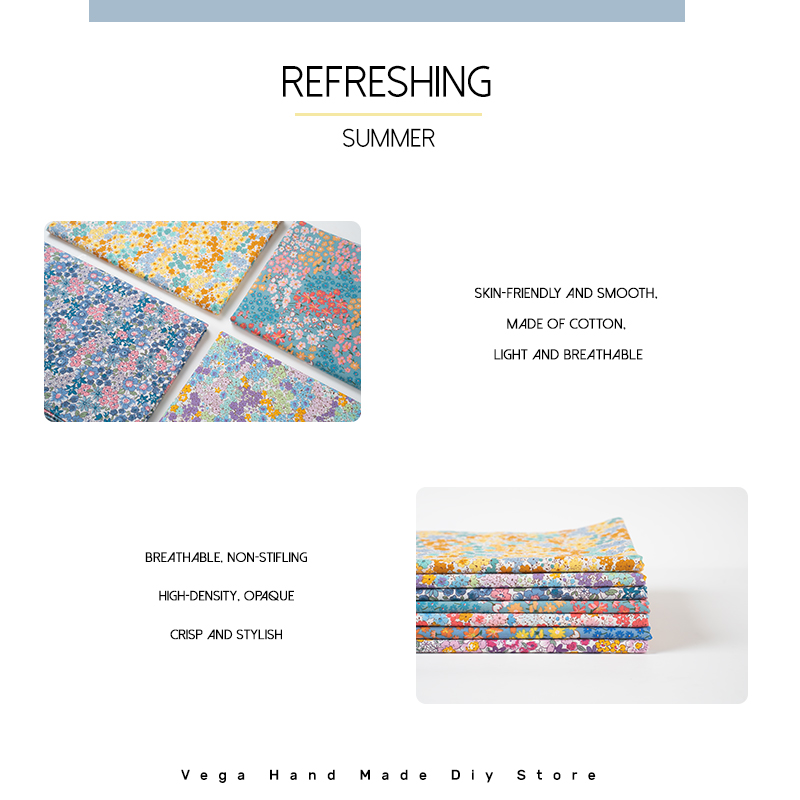 วินเทจดอกไม้ขนาดเล็กพิมพ์ธรรมช - Vintage Sewing Textile บทวิจารณ์และราคา