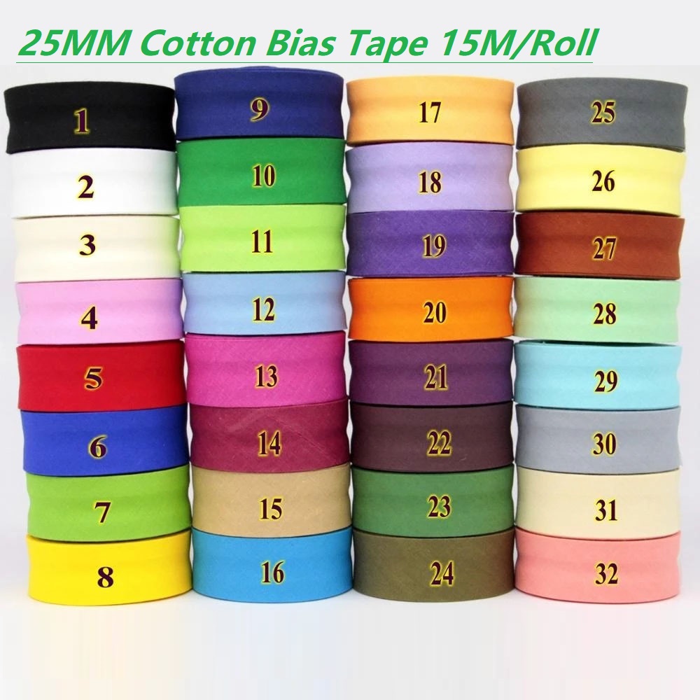 เทปผ้าฝ้ายพับขอบ 25 มม. สำหรับ - Binding Tape Bias บทวิจารณ์และราคา