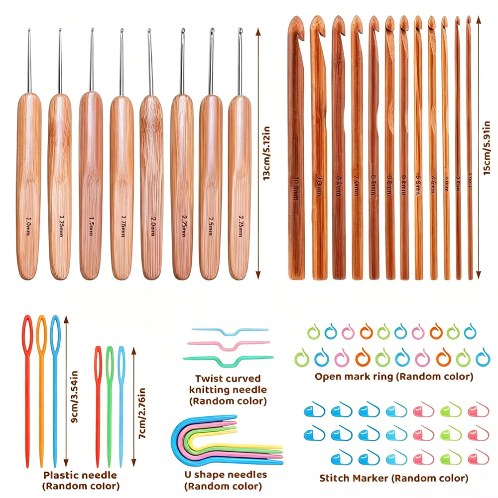 ชุดเข็มโครเชต์ไม้ไผ่ 74 ชิ้น พ - Sewing Necessities บทวิจารณ์และราคา