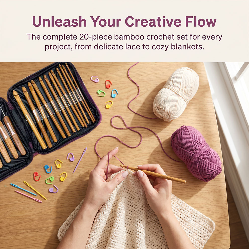 ชุดเข็มโครเชต์ไม้ไผ่ 74 ชิ้น พ - Sewing Necessities บทวิจารณ์และราคา