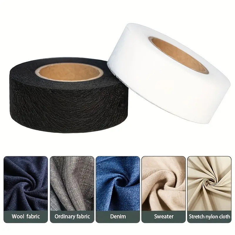 เทปกาวสองหน้าสีดำขาว 2 ม้วน สำ - Hem Tape Fusible บทวิจารณ์และราคา