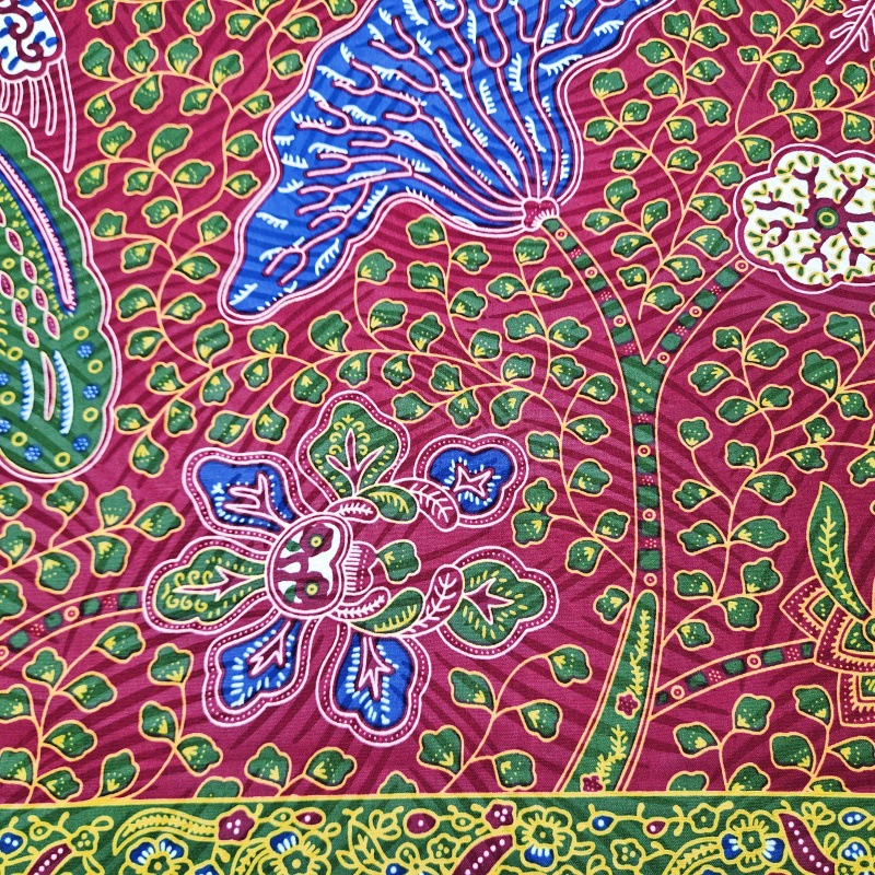 ผ้าบาติกแอฟริกันสีแดงพิมพ์ลายใ - Sewing Batik Fabric บทวิจารณ์และราคา