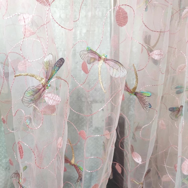 ผ้าตาข่ายสีฟ้าชมพู 1 หลา ปักลา - Sewing Embroidery Fabric บทวิจารณ์และราคา