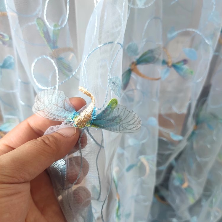 ผ้าตาข่ายสีฟ้าชมพู 1 หลา ปักลา - Sewing Embroidery Fabric บทวิจารณ์และราคา
