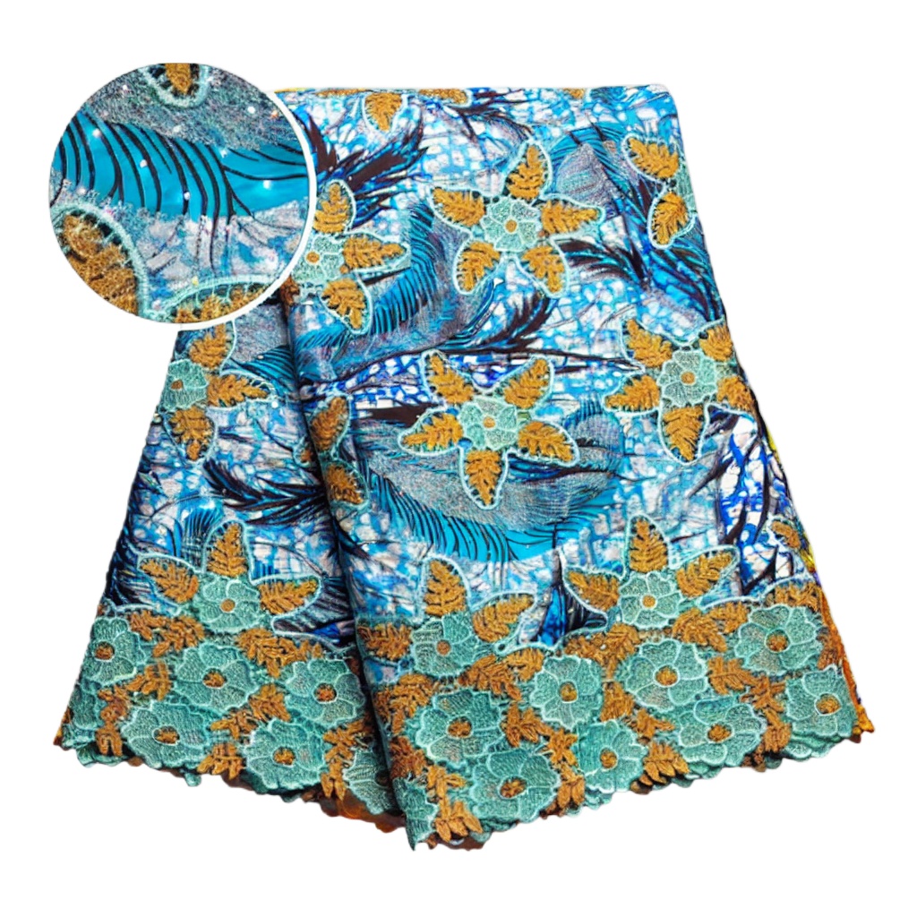 ผ้าลูกไม้แว็กซ์แอฟริกันผสมกลิต - Sewing Batik Fabric บทวิจารณ์และราคา