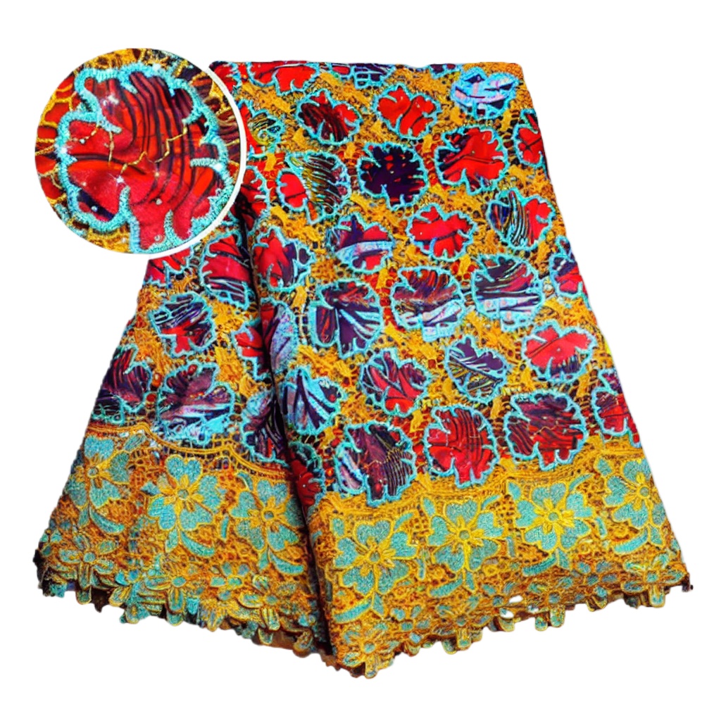 ผ้าลูกไม้แว็กซ์แอฟริกันผสมกลิต - Sewing Batik Fabric บทวิจารณ์และราคา
