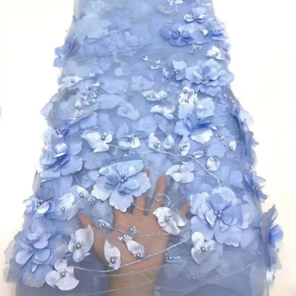 140 ซม.* 1 หลา 3D ดอกไม้ลูกไม้ - Sewing Embroidery Fabric บทวิจารณ์และราคา