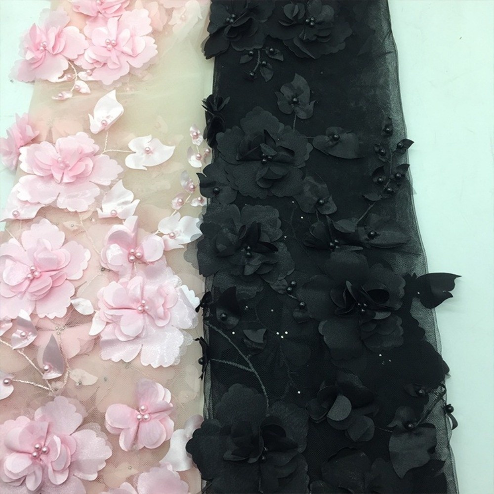 140 ซม.* 1 หลา 3D ดอกไม้ลูกไม้ - Sewing Embroidery Fabric บทวิจารณ์และราคา