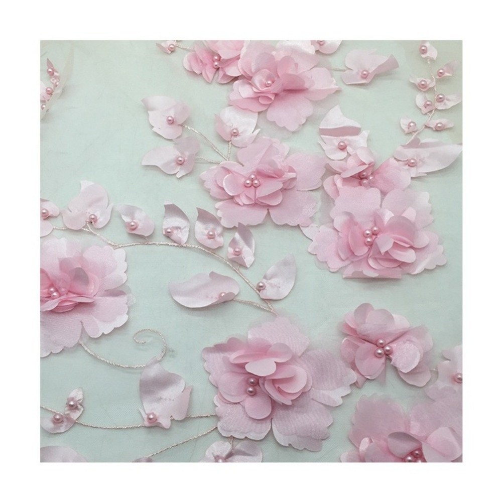 140 ซม.* 1 หลา 3D ดอกไม้ลูกไม้ - Sewing Embroidery Fabric บทวิจารณ์และราคา